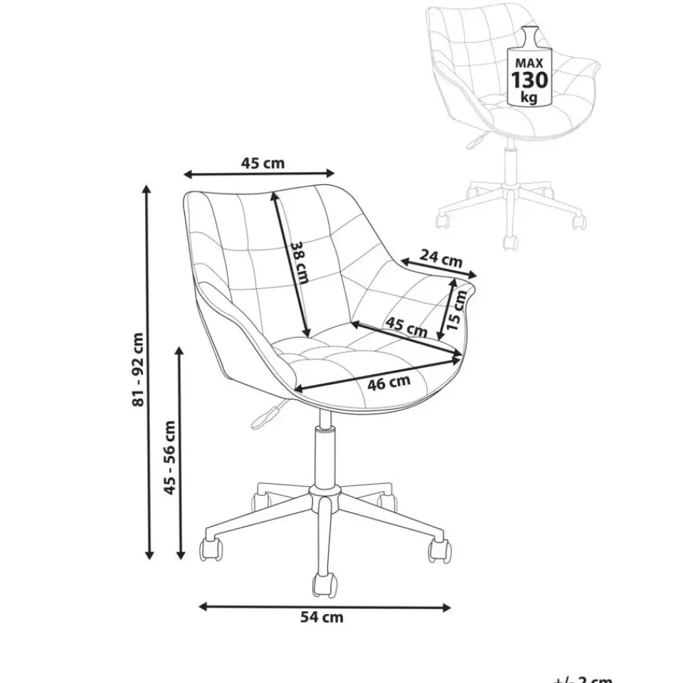 Leen Bakker LABELLE - Bureaustoel - Beige - Fluweel Sale