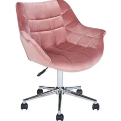 Beliani LABELLE - Bureaustoel - Roze - Fluweel