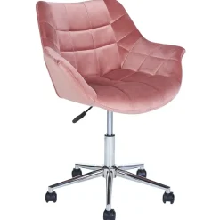Beliani LABELLE - Bureaustoel - Roze - Fluweel
