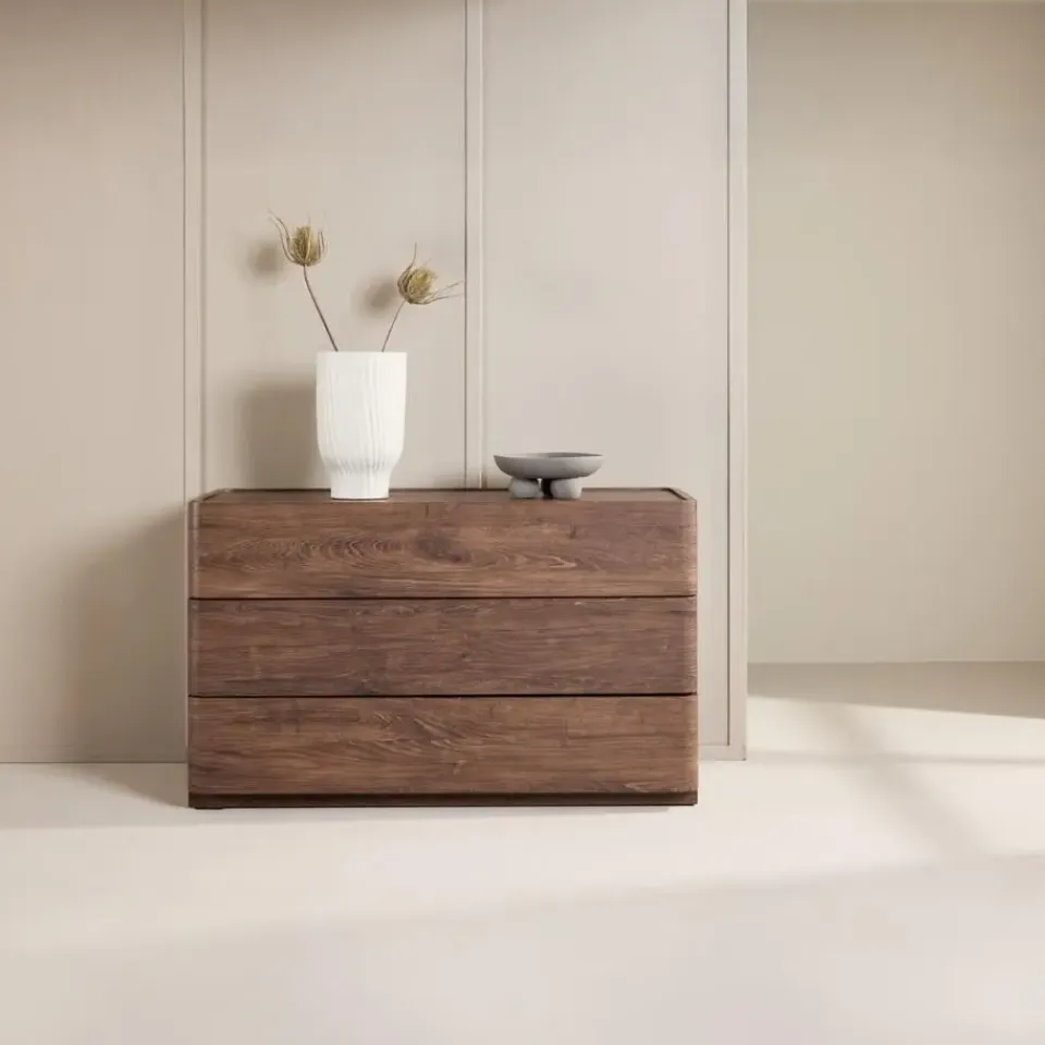 Fjôrd Ladekast 3 Lades - Donkerbruin MDF - 100x48x60cm - Noble Discount