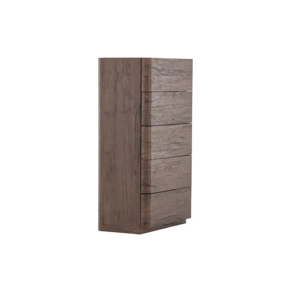 Fjôrd Ladekast 5 Lades - Donkerbruin MDF - 55x35x100cm - Noble New