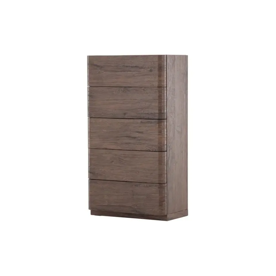 Fjôrd Ladekast 5 Lades - Donkerbruin MDF - 55x35x100cm - Noble New