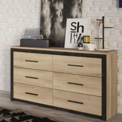 CBA Ladekast Collins-Kronberg eik/Sidewalk zwart New