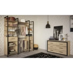 CBA Ladekast Collins-Kronberg eik/Sidewalk zwart New