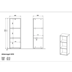 Germania Lage boekenkast Osmond 45cm - grafiet Sale