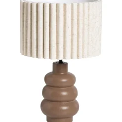 Leen Bakker Lampvoet Femm - bruin keramiek - E27 - 27xØ13 cm