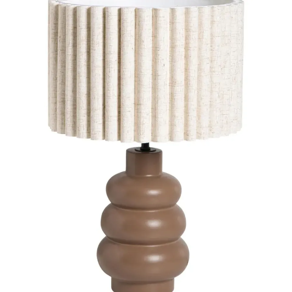 Leen Bakker Lampvoet Femm - bruin keramiek - E27 - 27xØ13 cm