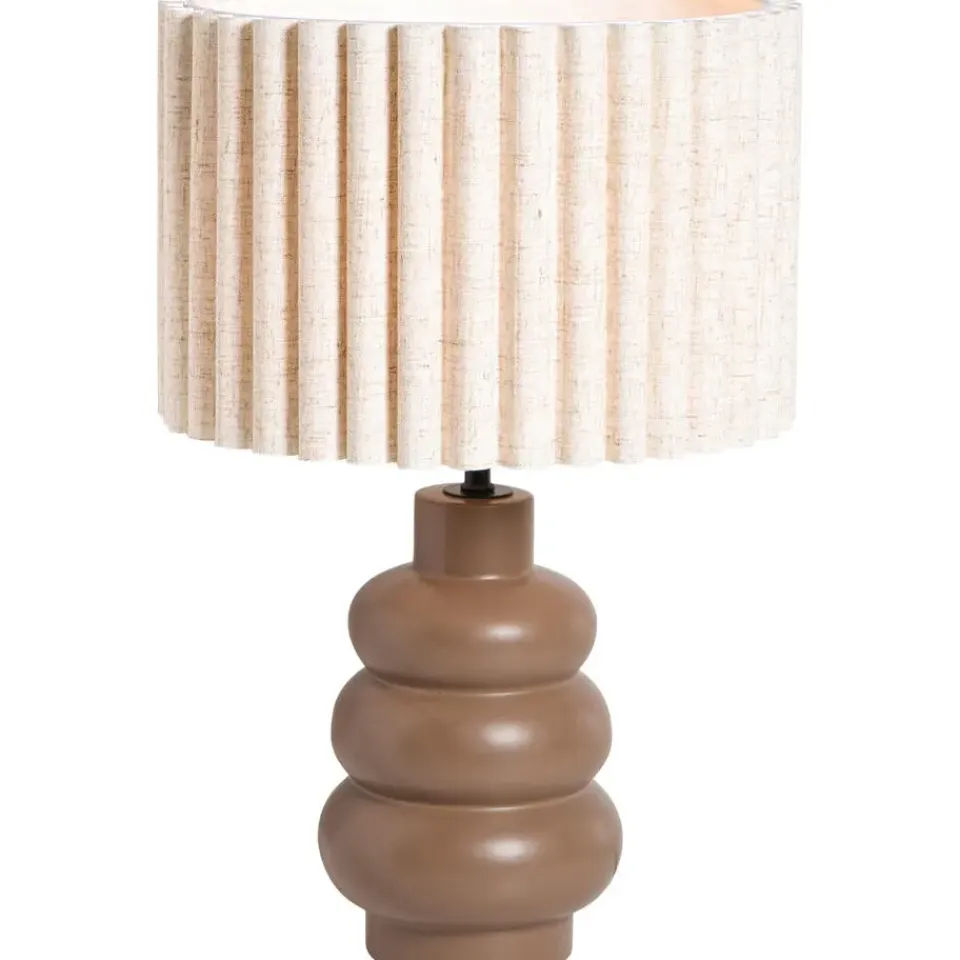 Leen Bakker Lampvoet Femm - bruin keramiek - E27 - 27xØ13 cm