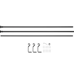 ACAZA Lange gordijnroede - uitschuifbare gordijn rail - stang van 250-360 cm - zwart Outlet