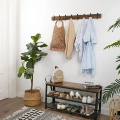 ACAZA Lange Muur Kapstok - Retro School Kapstok - Bruin - 88 cm Lang Sale