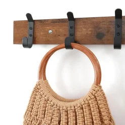 ACAZA Lange Muur Kapstok - Retro School Kapstok - Bruin - 88 cm Lang Sale