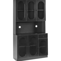 Leen Bakker LANGFORD - Buffetkast - Zwart - Vezelplaat Outlet