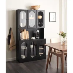 Leen Bakker LANGFORD - Buffetkast - Zwart - Vezelplaat Outlet