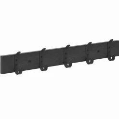 Merkloos Langwerpige Kapstok met 10 Dubbele Haken, Zwart