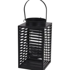 Merkloos Lantaarn - metaal - zwart - windlicht - 12 x 24 cm Sale