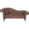 Beliani LATTES - Chaise longue - Bruin - Linkerzijde - Kunstsuède Hot