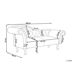 Beliani LATTES - Chaise longue - Bruin - Linkerzijde - Kunstsuède Hot