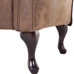 Beliani LATTES - Chaise longue - Bruin - Linkerzijde - Kunstsuède Hot