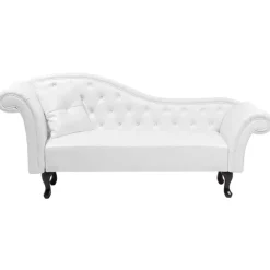Beliani LATTES - Chaise longue - Wit - Linkerzijde - Kunstleer Sale