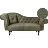 Beliani LATTES II - Chaise longue - Olijfgroen - Linkerzijde - Fluweel Hot