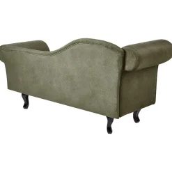 Beliani LATTES II - Chaise longue - Olijfgroen - Linkerzijde - Fluweel Hot