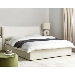 Beliani LAVAUR - Bed met opbergruimte - Off-white - 160 x 200 cm - Bouclé Best