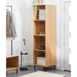 Leen Bakker LEANDRO - Opbergkast 4 planken - Lichtbruin - MDF Best