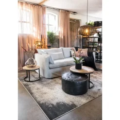 Lebel poef Hugo - zwart - 60x30 cm Outlet