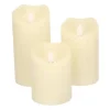 HI LED kaarsen/stompkaarsen - set van 3x - creme wit - wax - timer Online