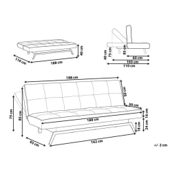 Beliani LEEDS - Slaapbank 3-zits - Wit - Polyester