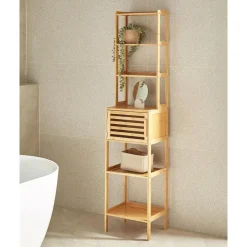 Beliani LEHI - Badkamerkast - Lichthout - Bamboe Sale