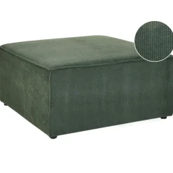 Beliani LEMVIG - Ottomaan - Donkergroen - Corduroy Sale