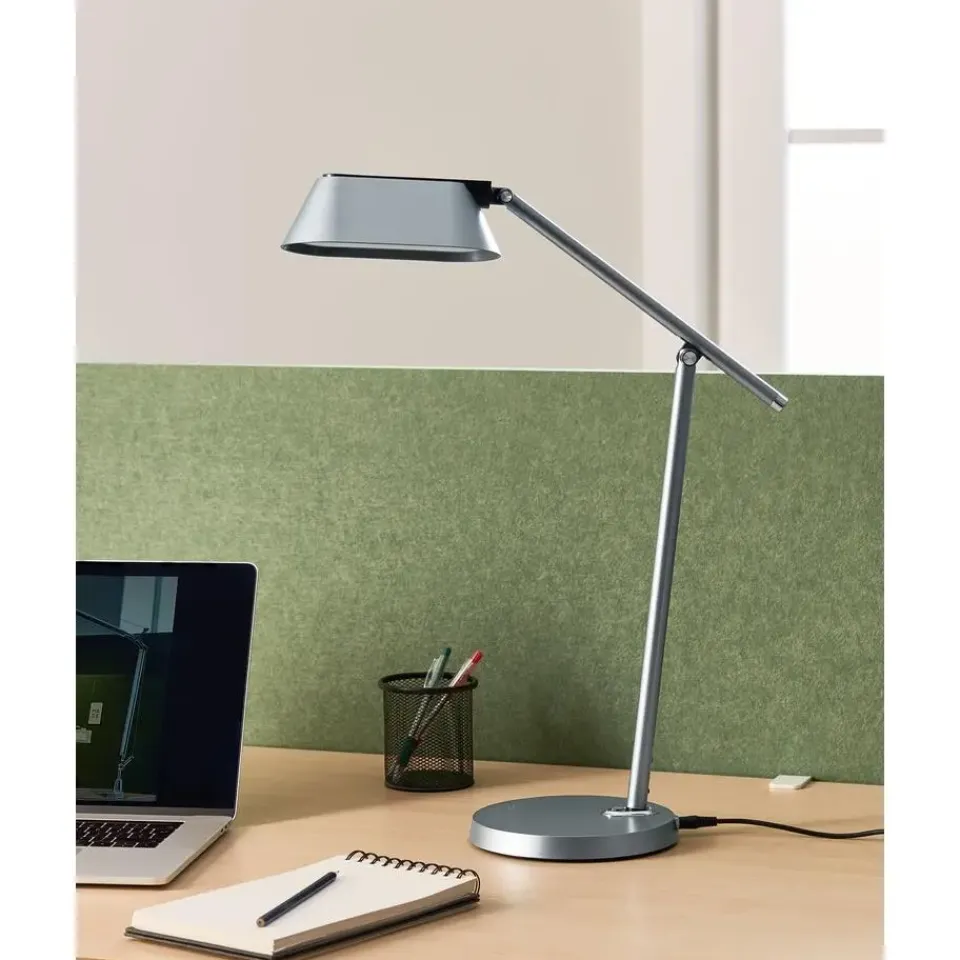 Leen Bakker LEONIS - Bureaulamp LED - Grijs - Synthetisch materiaal Discount