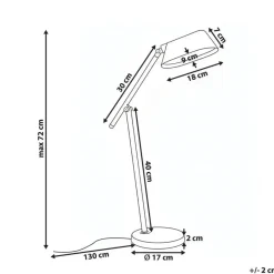 Leen Bakker LEONIS - Bureaulamp LED - Grijs - Synthetisch materiaal Discount