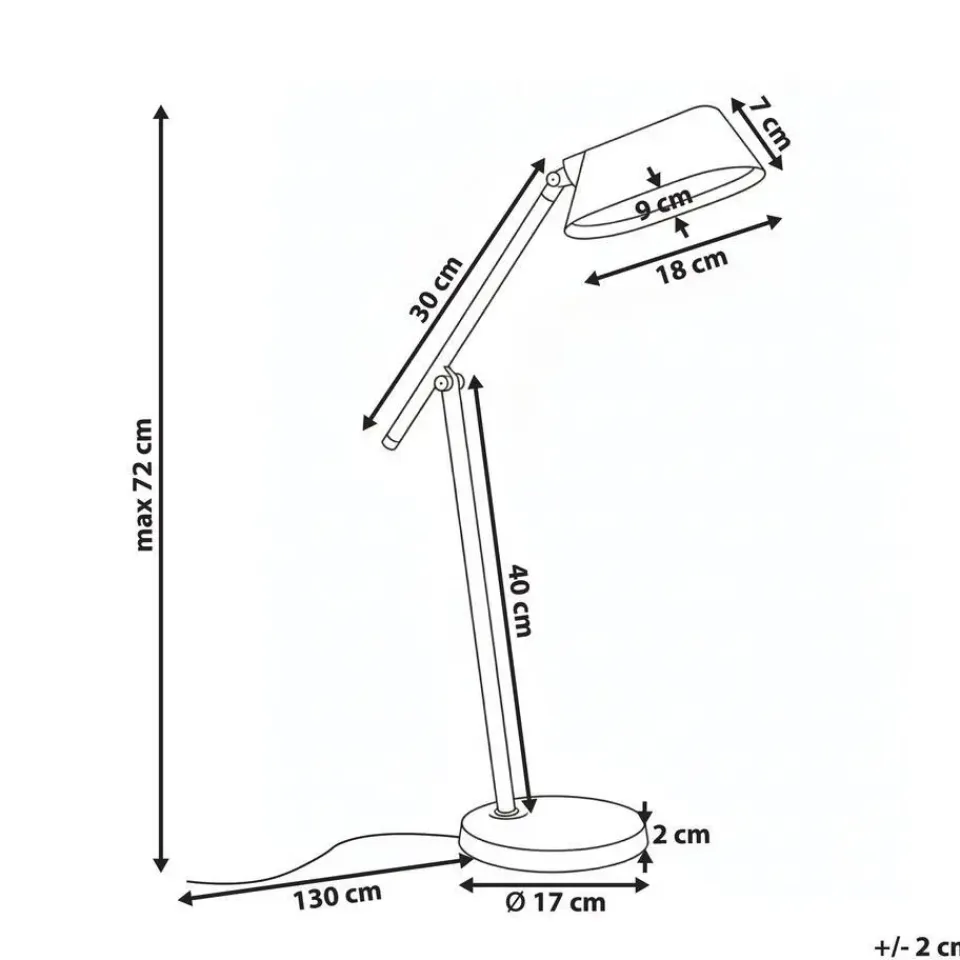 Leen Bakker LEONIS - Bureaulamp LED - Grijs - Synthetisch materiaal Discount