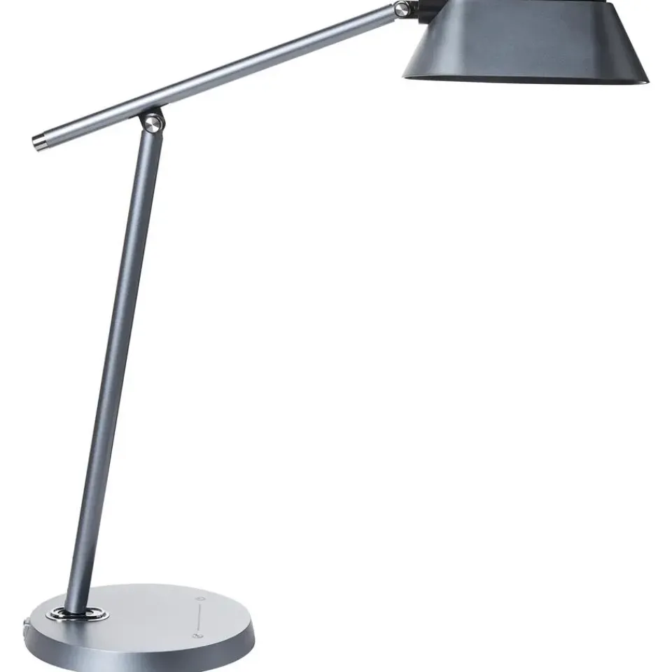 Leen Bakker LEONIS - Bureaulamp LED - Grijs - Synthetisch materiaal Discount