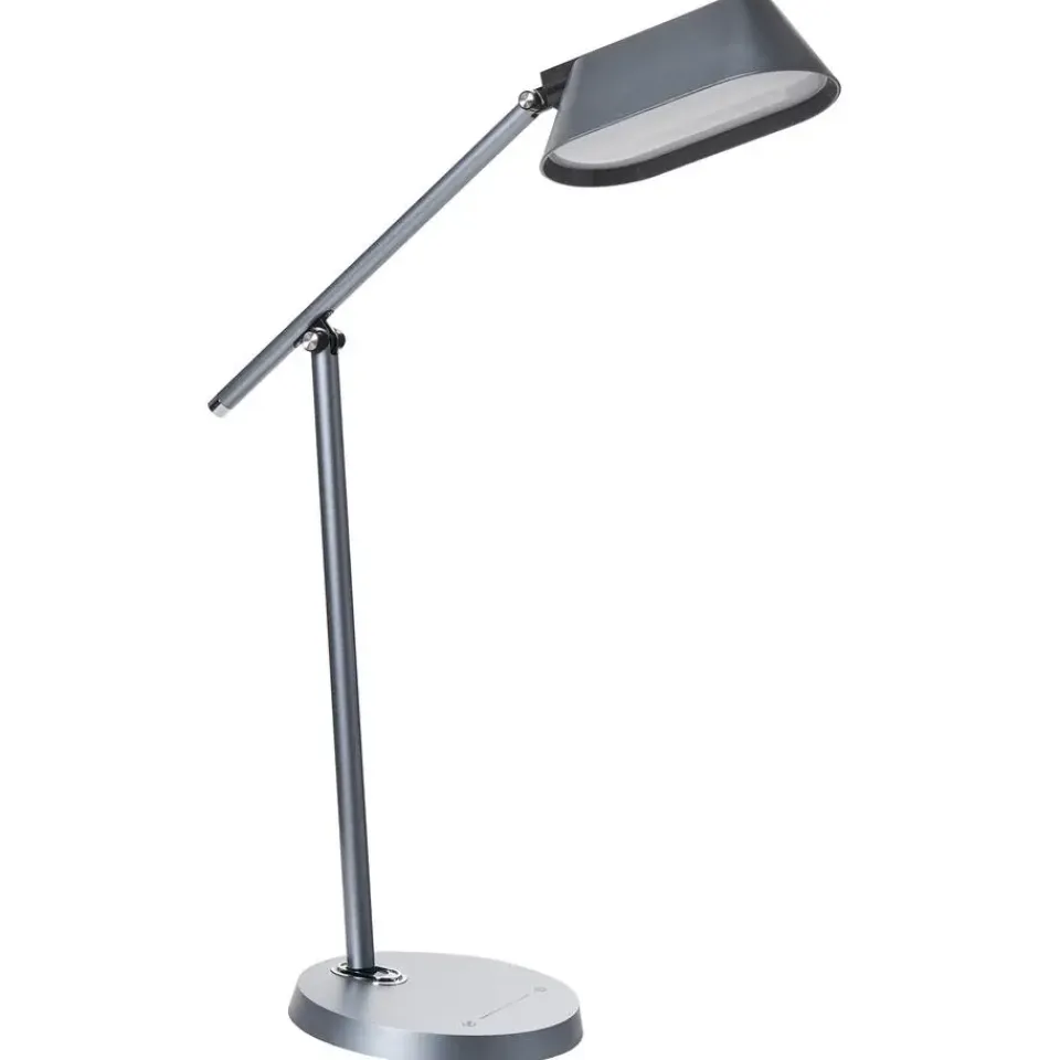 Leen Bakker LEONIS - Bureaulamp LED - Grijs - Synthetisch materiaal Discount