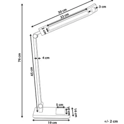 Leen Bakker LEPUS - Bureaulamp LED - Donkergrijs - Synthetisch materiaal New