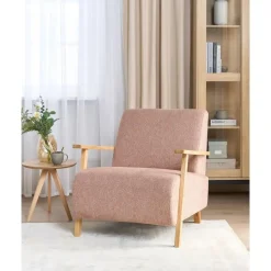 Beliani LESJA - Fauteuil - Roze - Stof