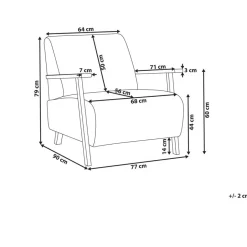 Beliani LESJA - Fauteuil - Roze - Stof