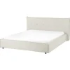 Beliani LESTRE - Tweepersoonsbed - Gebroken wit - 160 x 200 cm - Linnen Outlet