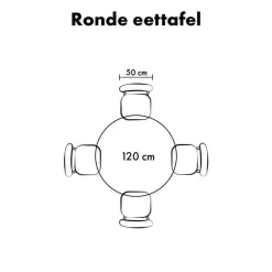 Lewis & Loft Eettafel Levi – Rond – Ø120 cm – Zwart