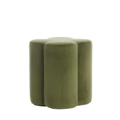 Light & Living - Nalani poef 38x38x45 cm velvet- olijfgroen Online