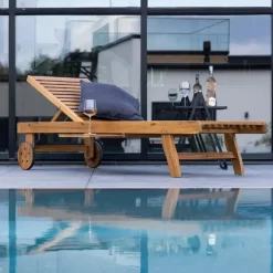 Fjôrd Ligstoel Naturel Hout - 200x63x35cm - Luzon Best