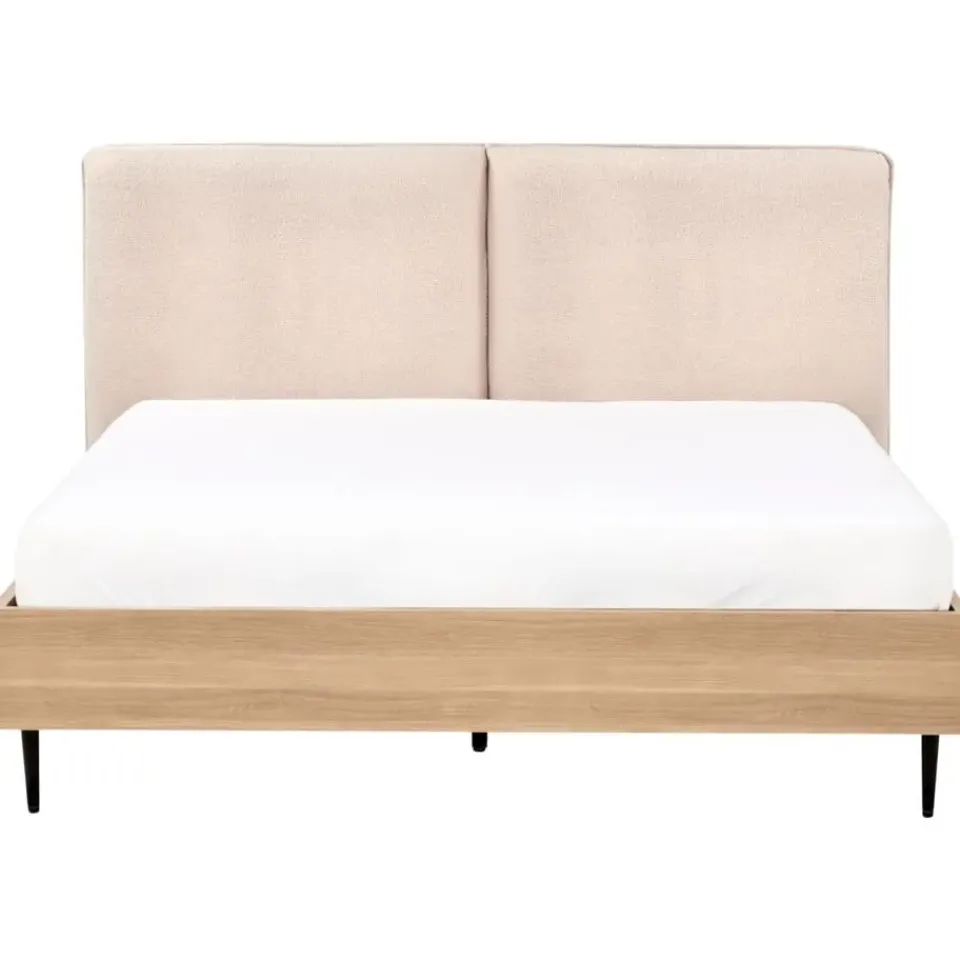 Beliani LIMANTON - Bed - Beige - 140 x 200 cm - Bouclé New