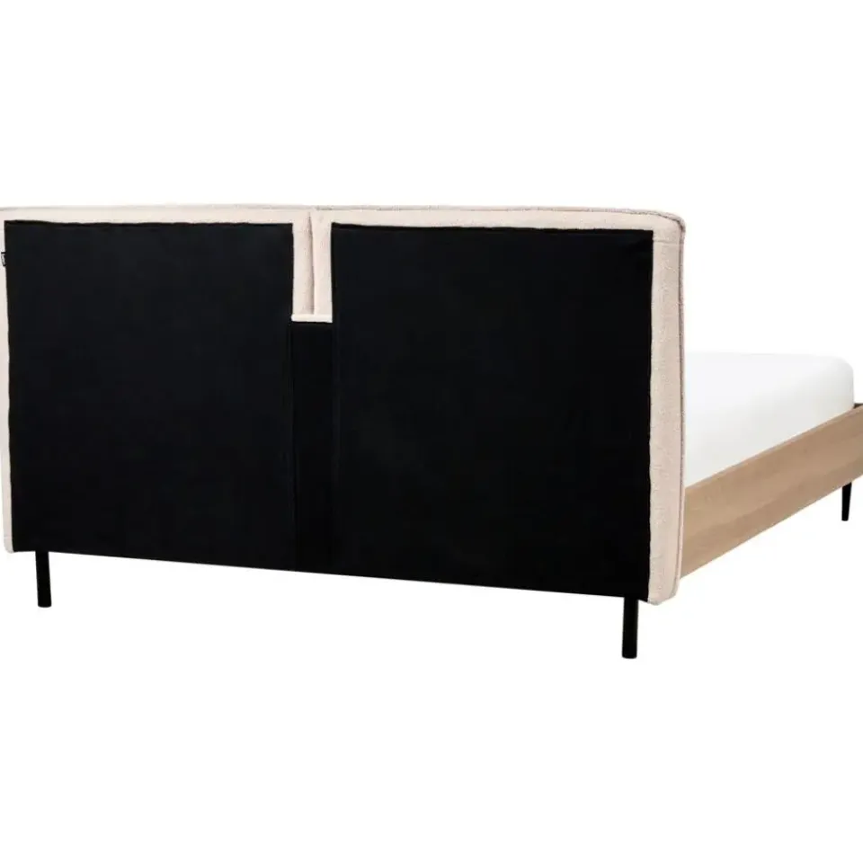 Beliani LIMANTON - Bed - Beige - 140 x 200 cm - Bouclé New
