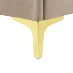 Beliani LIMOUX - Tweepersoonsbed - Taupe - 140 x 200 cm - Fluweel New