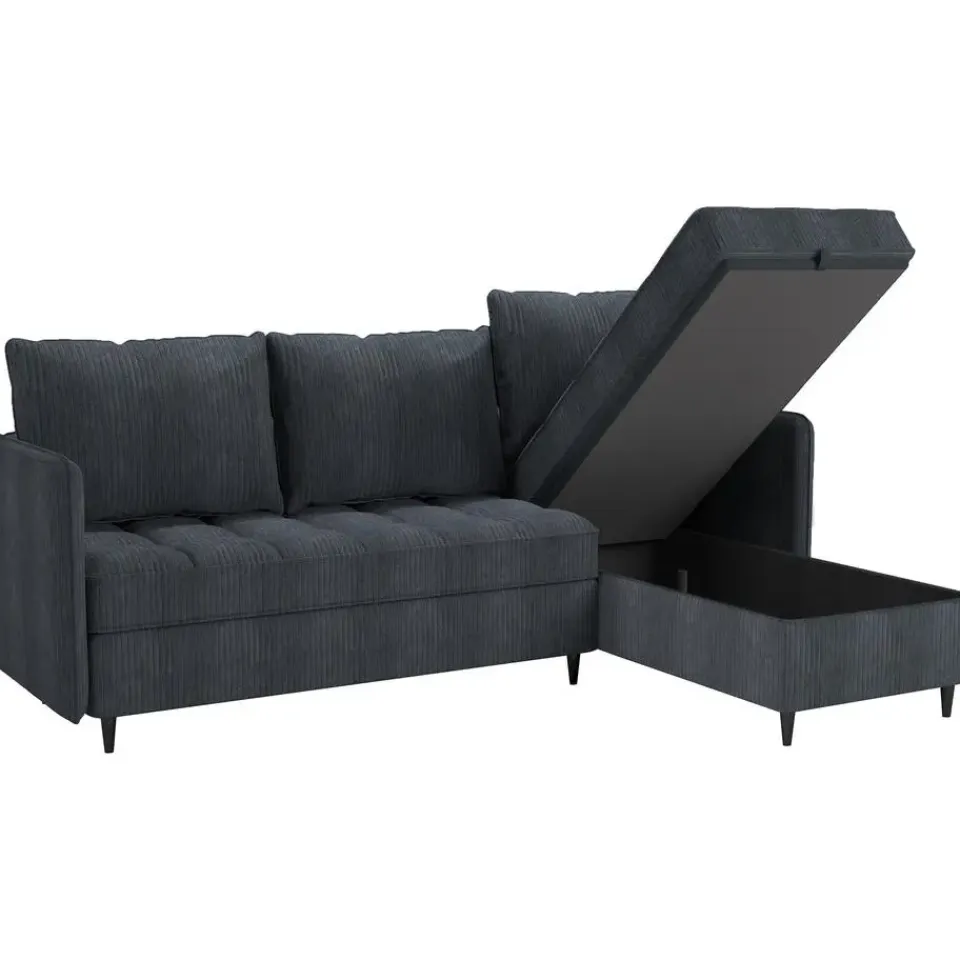 Dorel Home Lindhus - Bank met chaise longue omkeerbaar in corduroy antraciet Sale