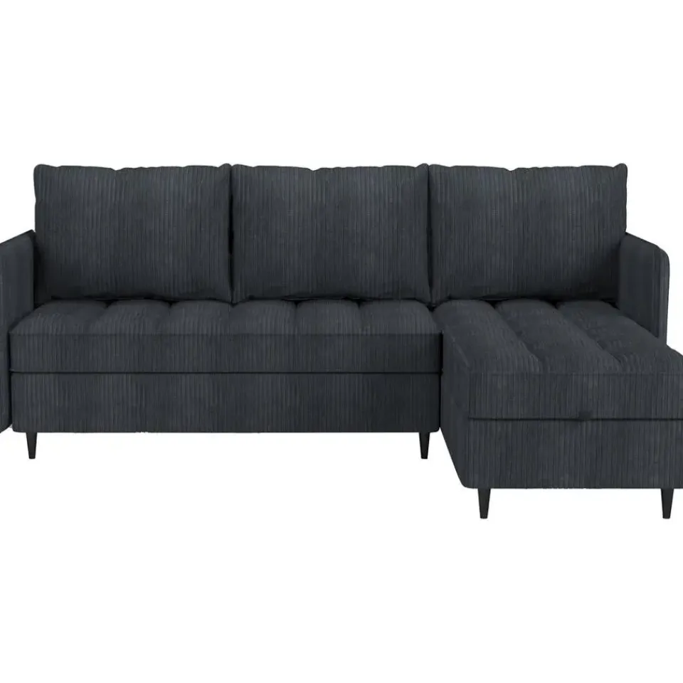 Dorel Home Lindhus - Bank met chaise longue omkeerbaar in corduroy antraciet Sale