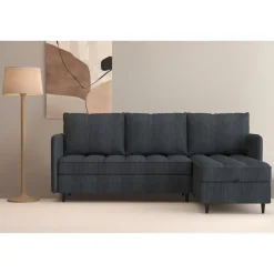 Dorel Home Lindhus - Bank met chaise longue omkeerbaar in corduroy antraciet Sale